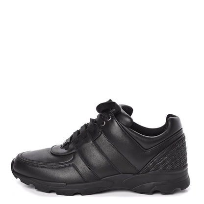 Chanel Calfskin Mens CC Sneakers 44 Black 1 of 9