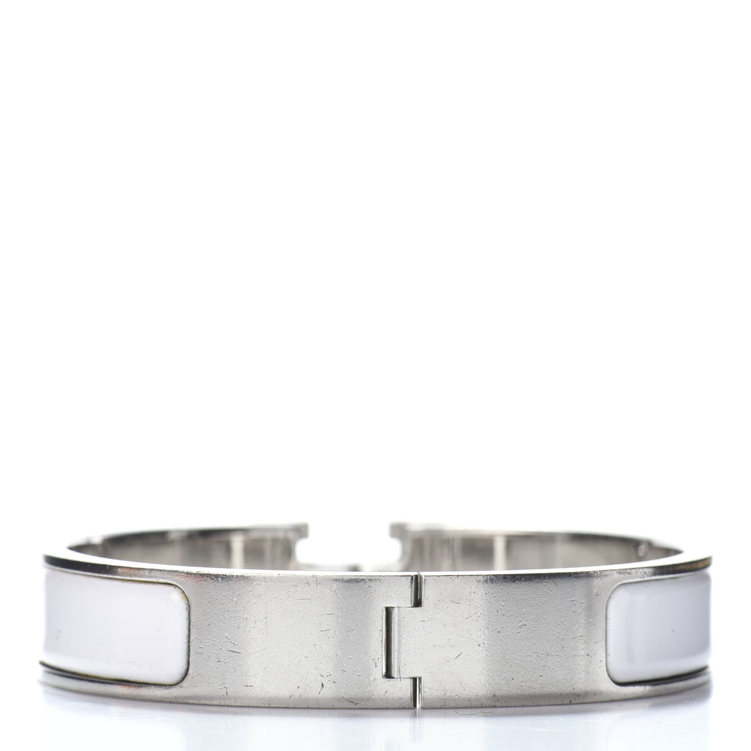 Hermes Enamel Narrow Clic Clac H Bracelet GM White 3 of 4