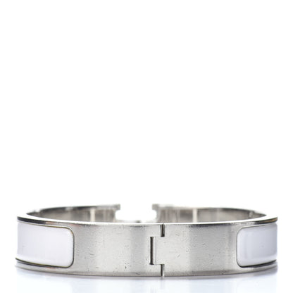 Hermes Enamel Narrow Clic Clac H Bracelet GM White 3 of 4