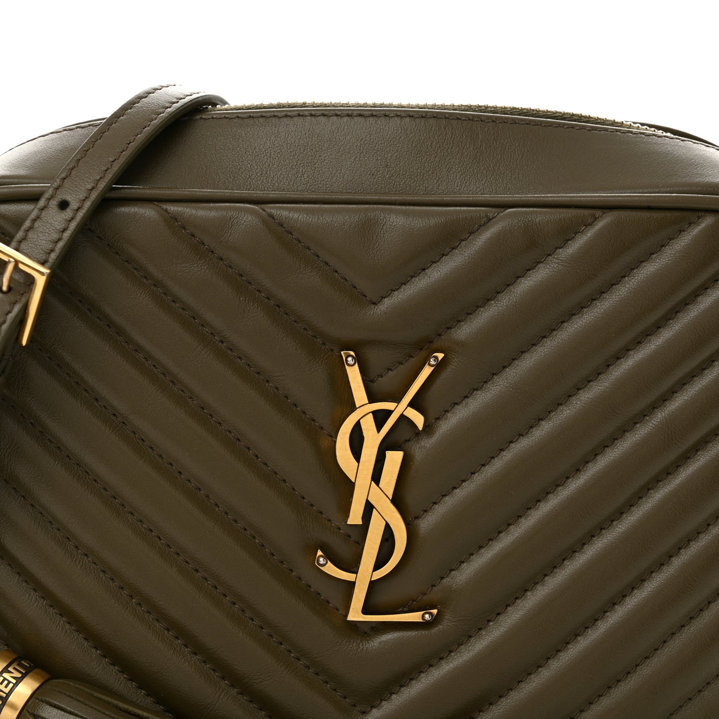 Calfskin Matelasse Monogram Lou Camera Bag Military Olive