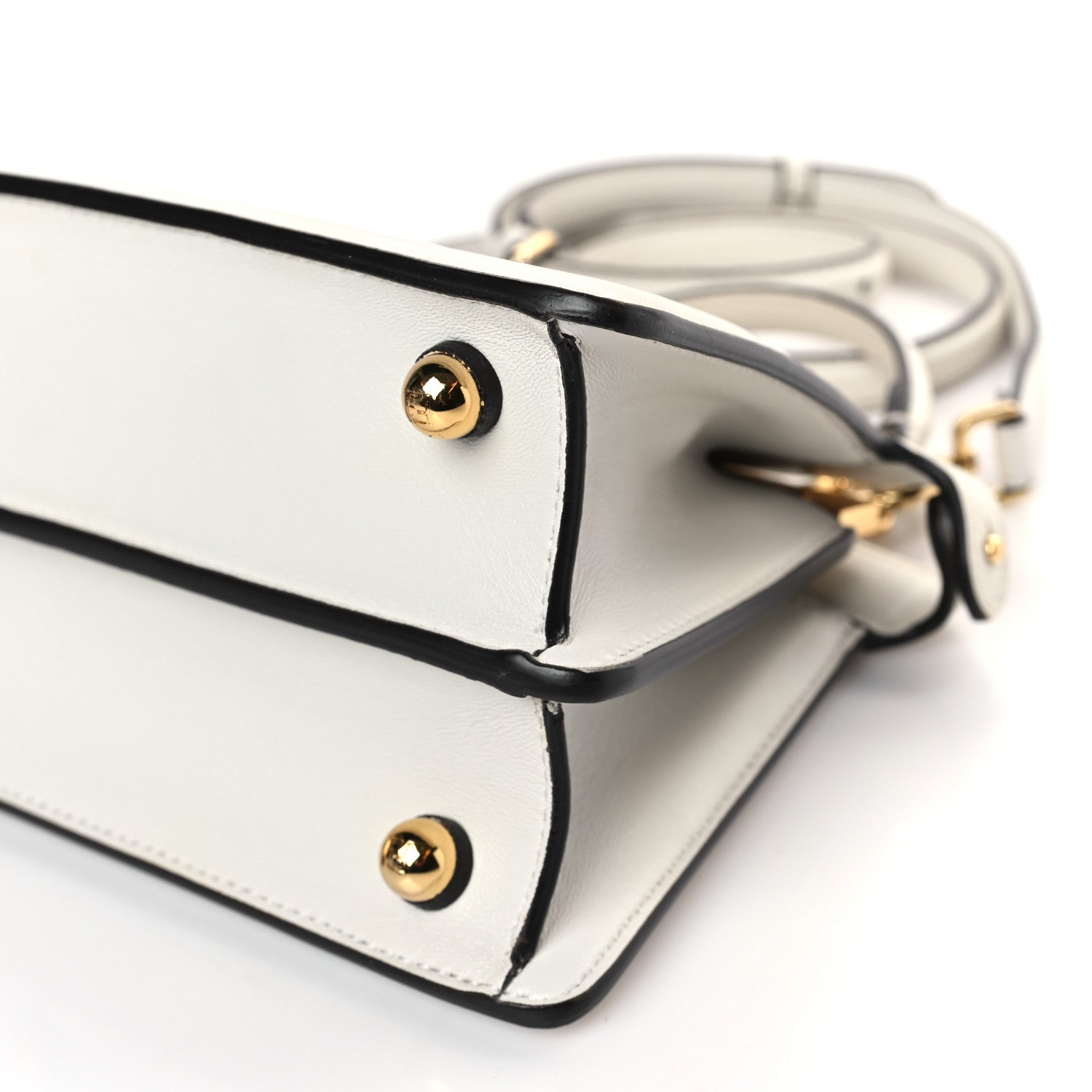 Fendi Shiny Nappa Petite Peekaboo I SEE U Satchel White 9 of 9