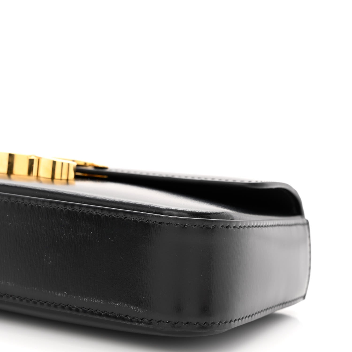 Celine Shiny Calfskin Triomphe Chain Shoulder Bag Black 11 of 11