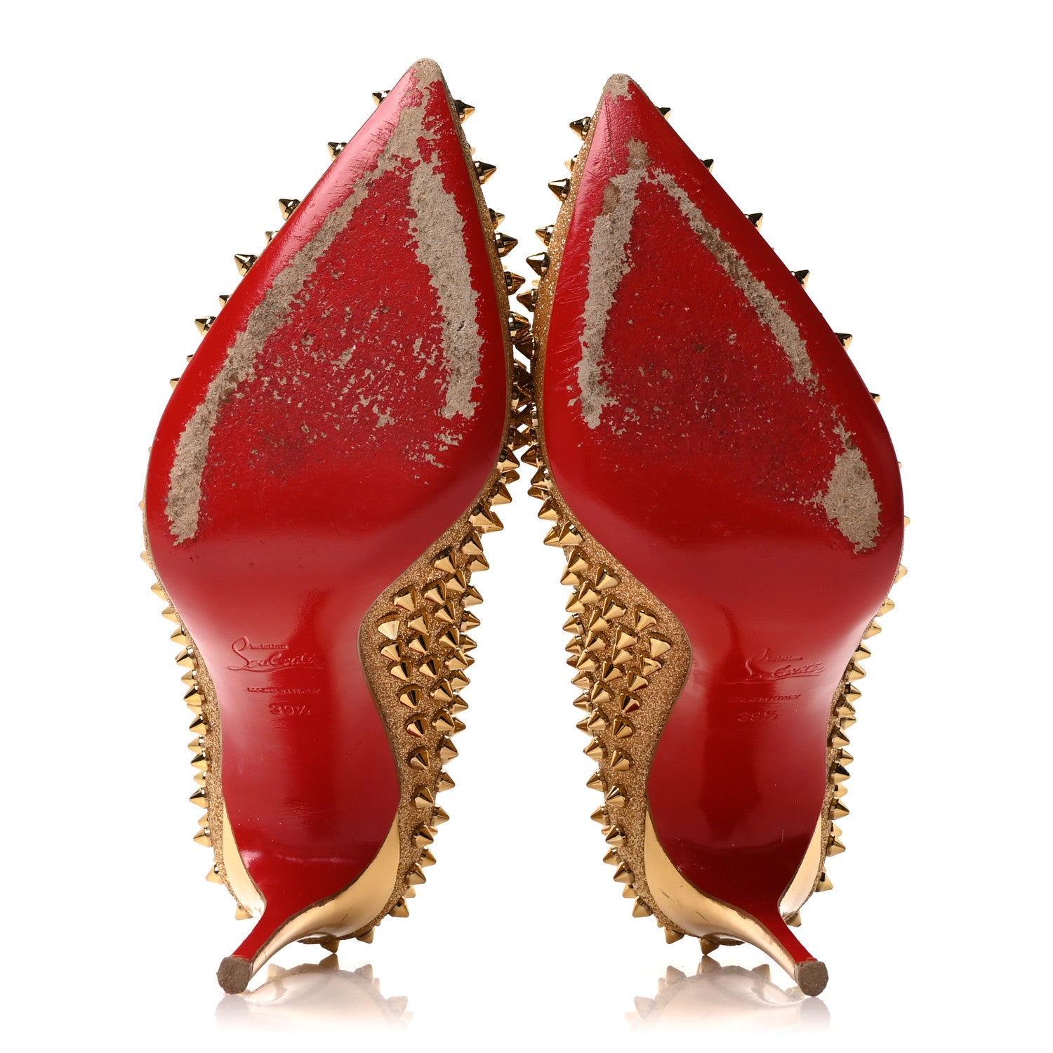 Christian Louboutin Glitter Mini Specchio Follies Spikes 100 Pumps
