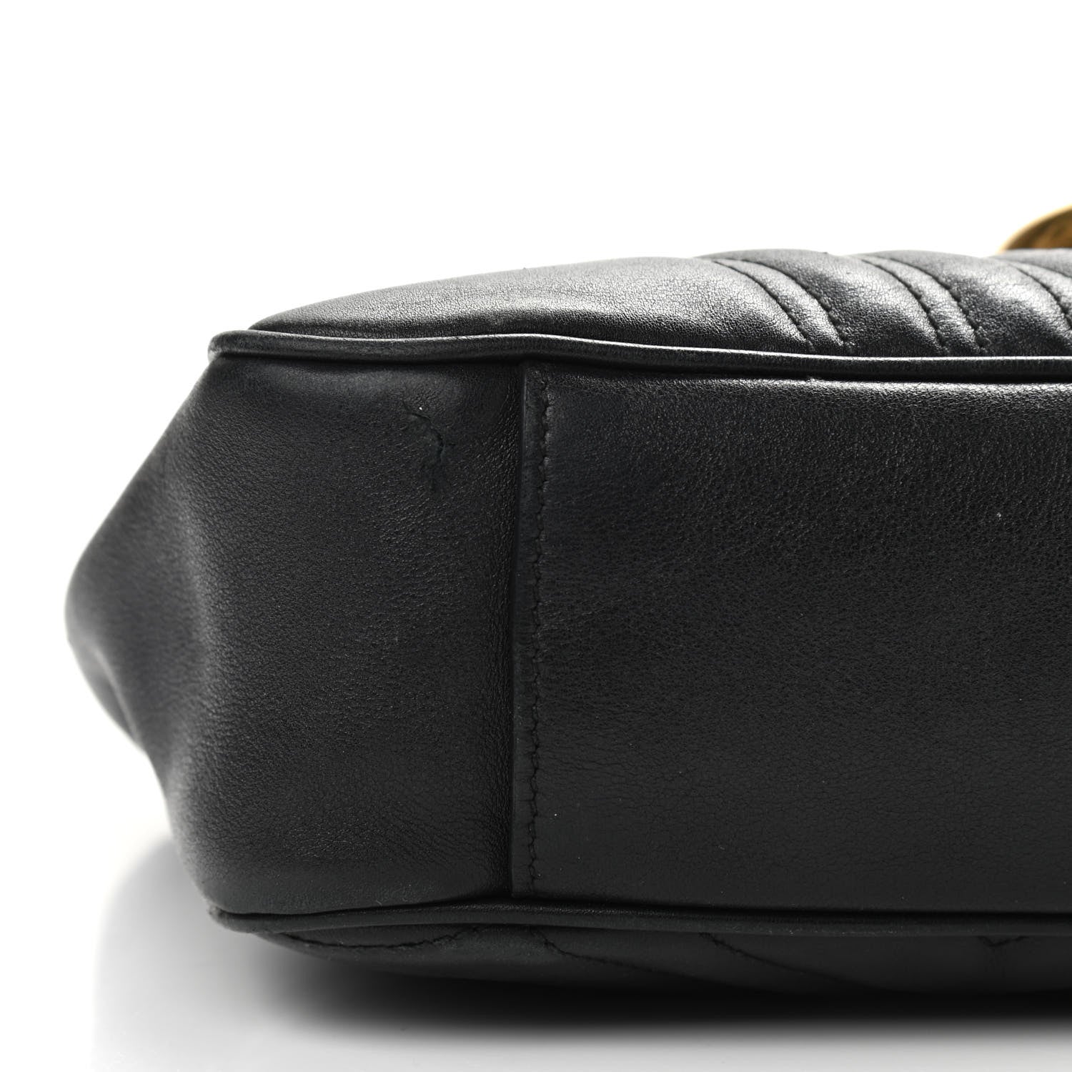 Gucci Calfskin Matelasse Medium GG Marmont Shoulder Bag Black 9 of 16