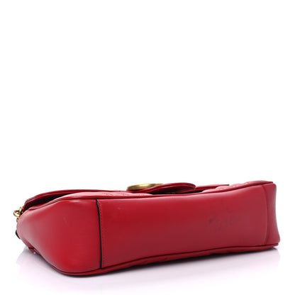 Gucci Calfskin Matelasse Small GG Marmont Shoulder Bag Hibiscus Red 4 of 8