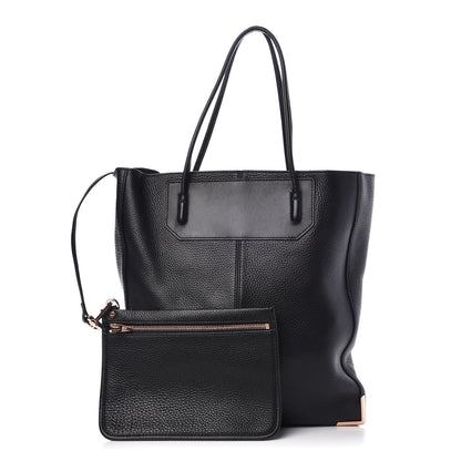 Alexander Wang Pebbled Calfskin Prisma Skeletal Tote Black Rose Gold Hardware 1 of 11