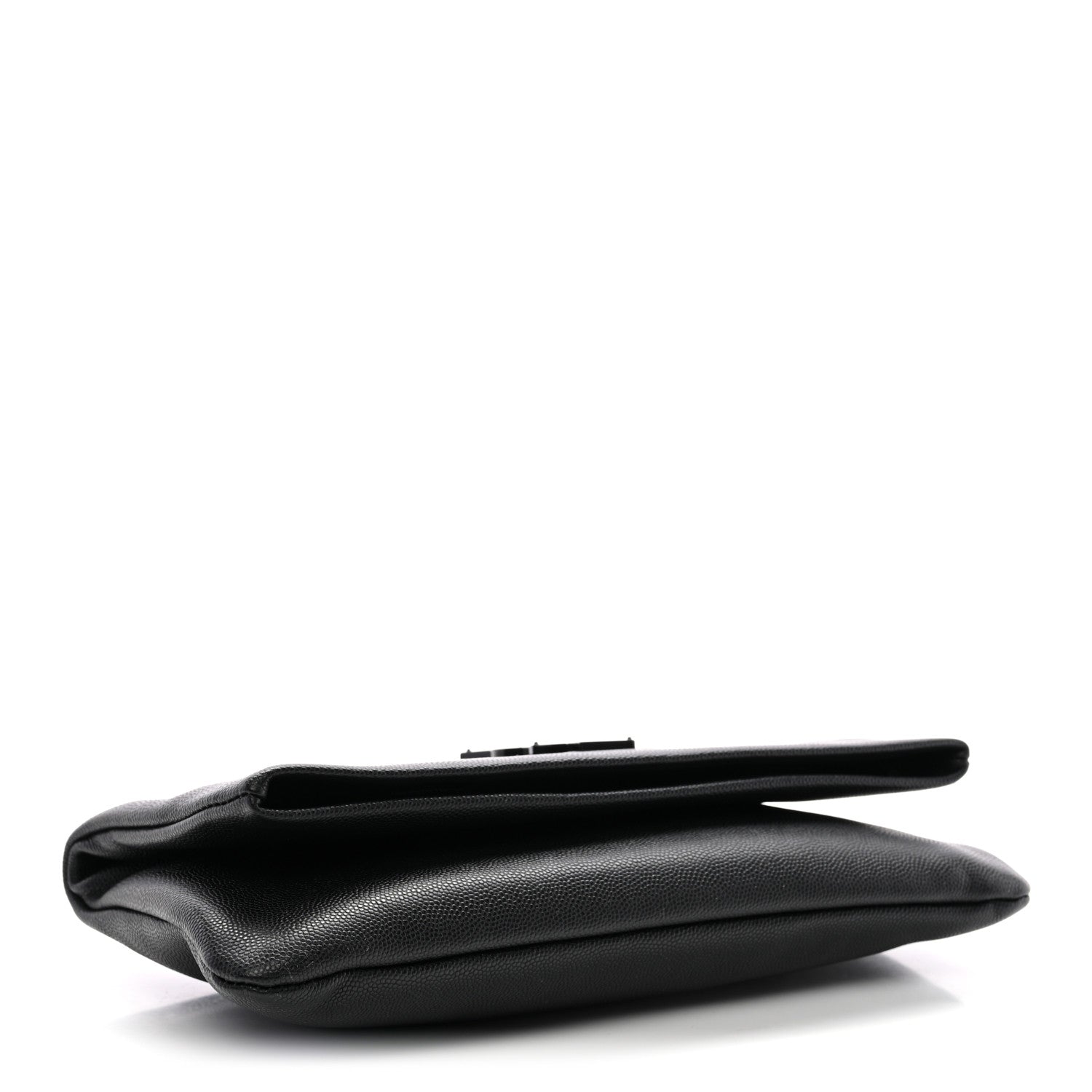 Saint Laurent Grain De Poudre West Hollywood Monogram Fold Over Clutch Black 4 of 7