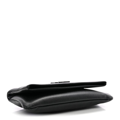 Saint Laurent Grain De Poudre West Hollywood Monogram Fold Over Clutch Black 4 of 7