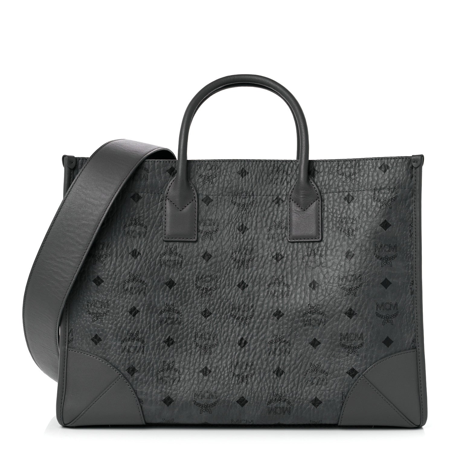MCM Visetos Large Munchen Tote Grey 1 of 8