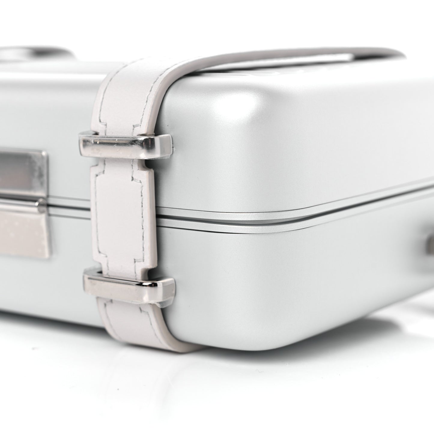X RIMOWA Aluminum Personal Clutch On Strap Silver