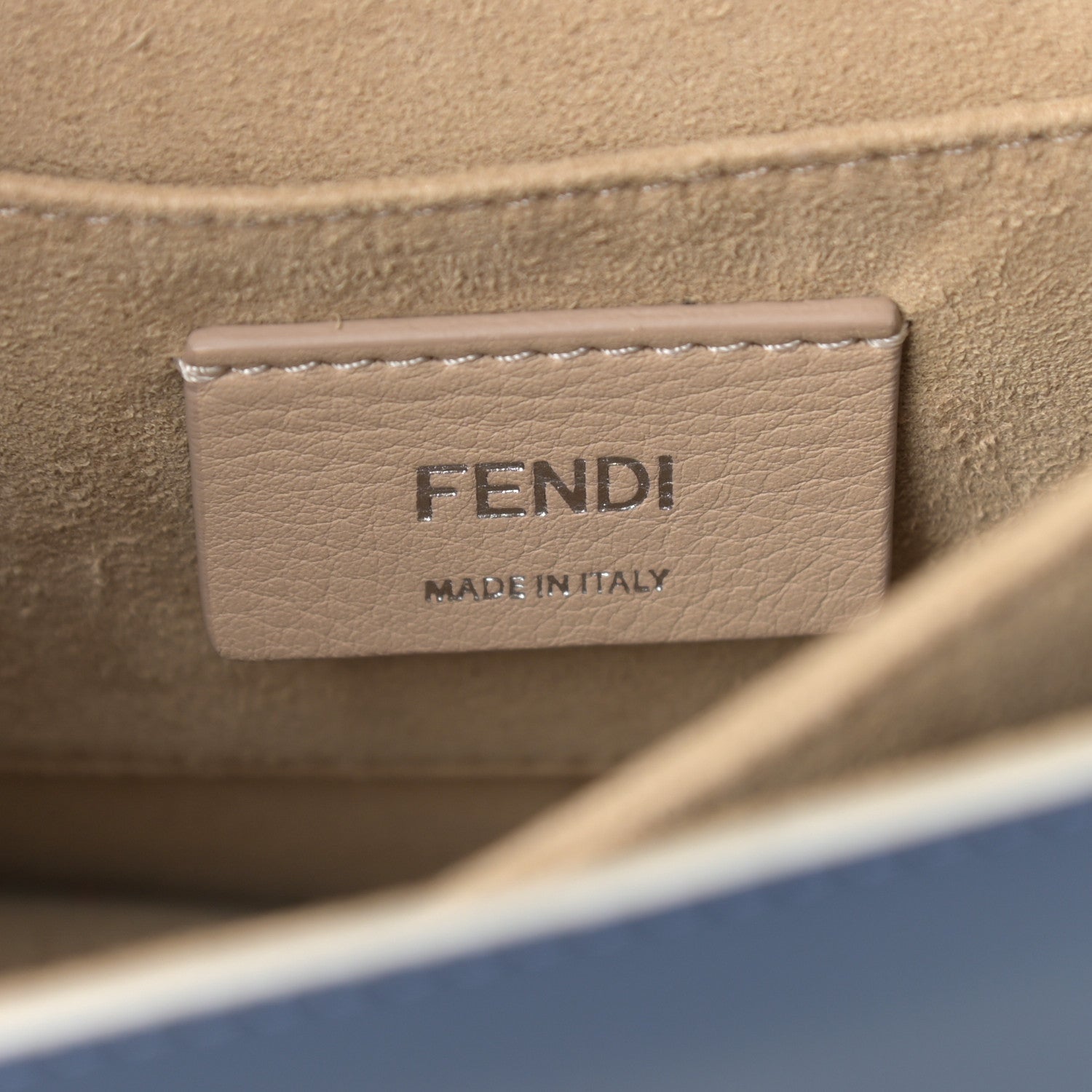 Fendi Vitello Liberty Pearl Scalloped Small Kan I Shoulder Bag Nebula Blu Scuro 6 of 13