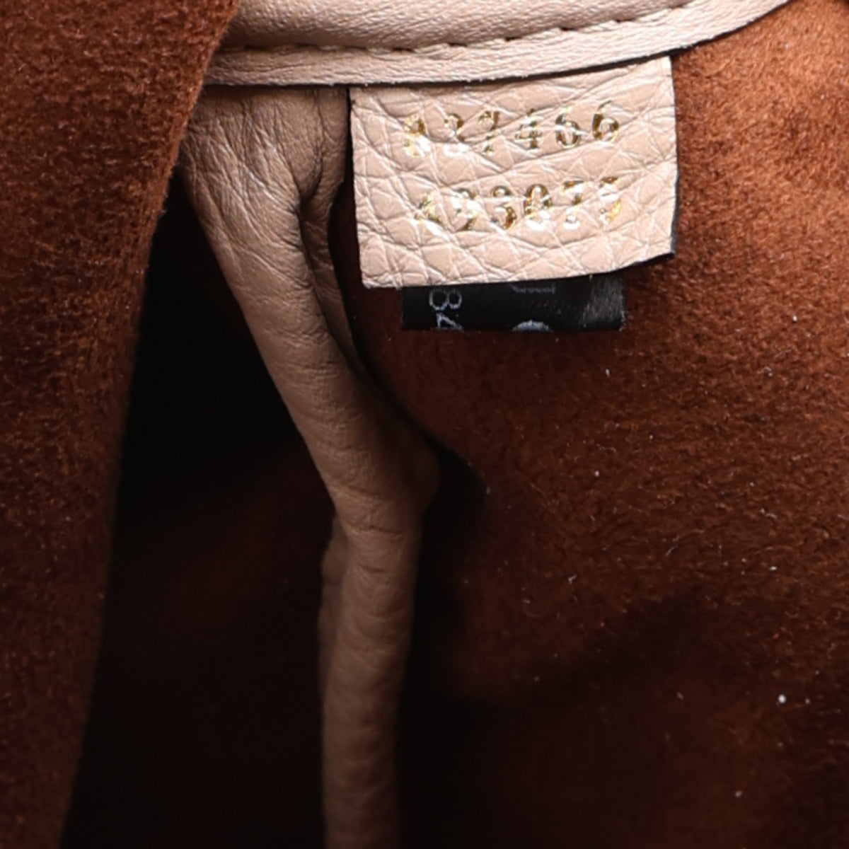Grained Calfskin Softbit Maxi Shoulder Bag Taupe