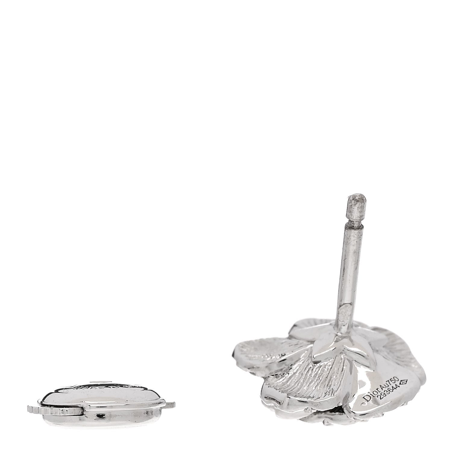 Christian Dior 18K White Gold Diamond Rose Bagatelle Single Earring 3 of 5