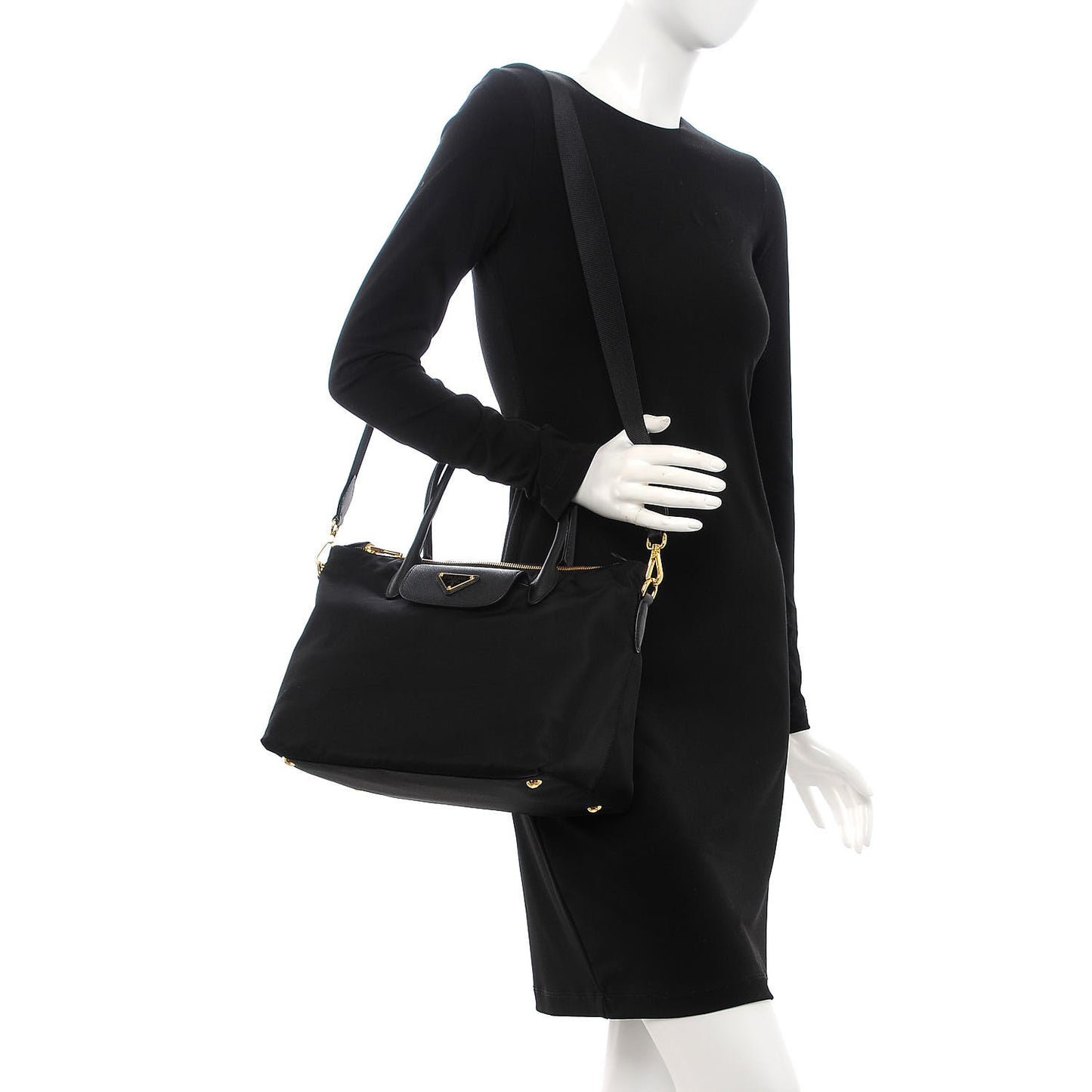 Saffiano Tessuto Nylon Tote Nero Black
