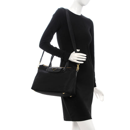 Prada Saffiano Tessuto Nylon Tote Nero Black 2 of 8