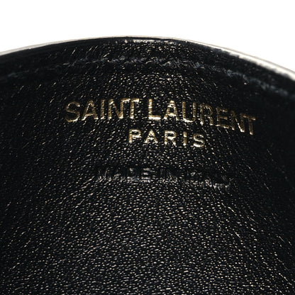 Saint Laurent Grain De Poudre Matelasse Chevron Monogram Credit Card Case Black 6 of 9