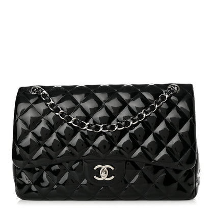 Chanel Patent Quilted Jumbo Double Flap Black 1 of 15