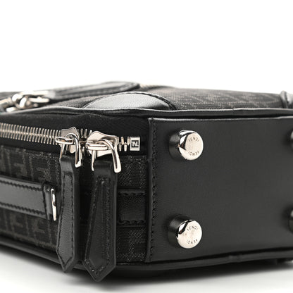 Fendi Recycled Fabric Jacquard Vitello Astro Micro FF Mini Trolley Bag Asfalto Black 9 of 10