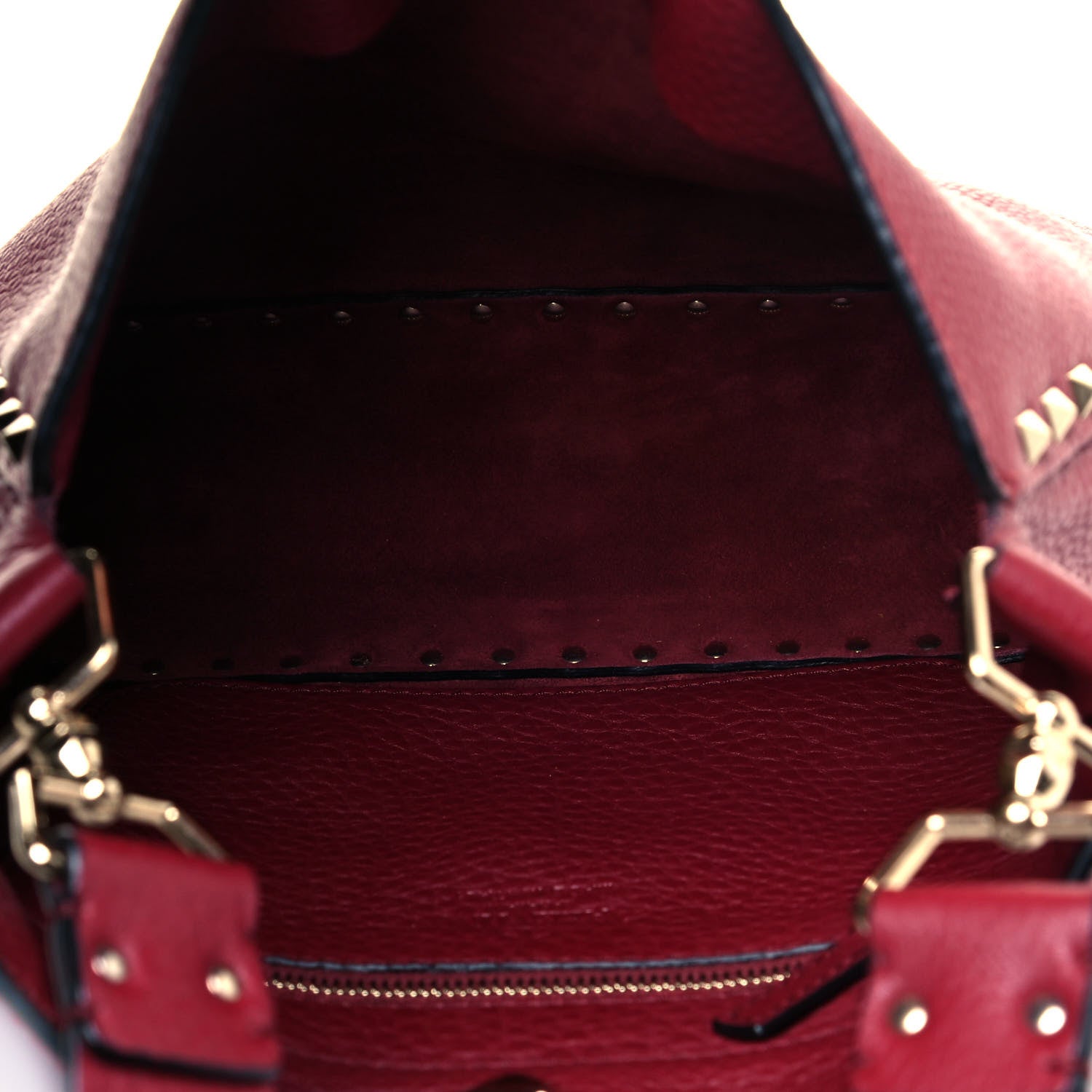 Valentino Garavani Pebbled Calfskin Small Rockstud Flip-Lock Messenger Bag Rubino 6 of 12