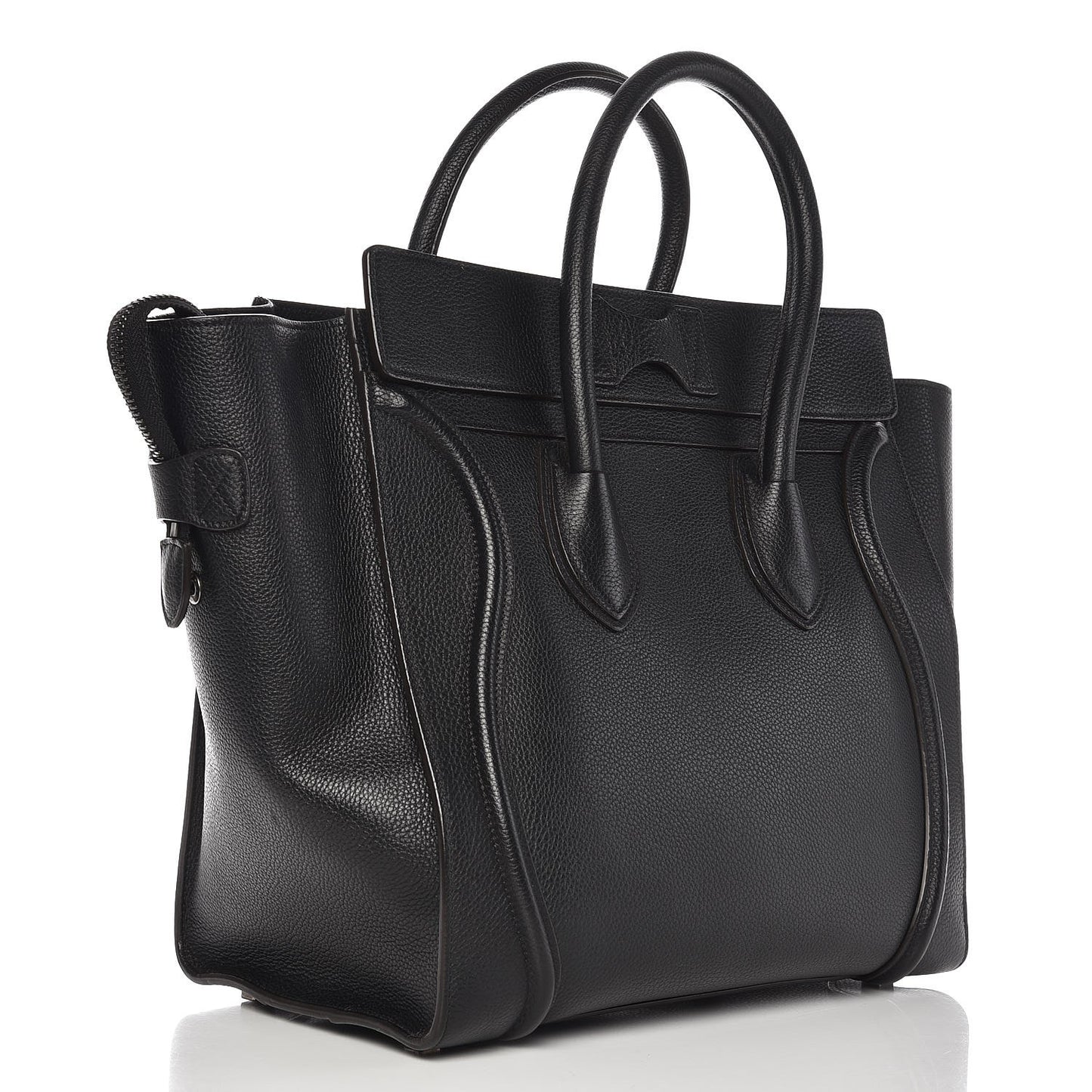 Drummed Calfskin Mini Luggage Black