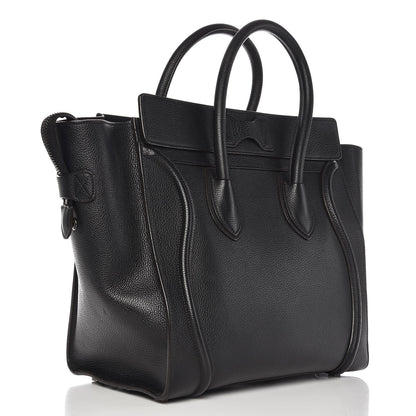 Celine Drummed Calfskin Mini Luggage Black 3 of 10