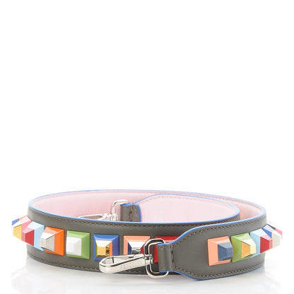 Fendi Vitello Dolce Plexiglass Bi-Color Studded Strap You Carbone Peonia Multicolor 1 of 5