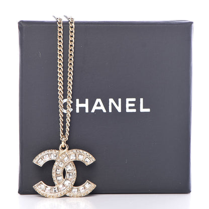 Chanel Baguette Crystal CC Necklace Light Gold 7 of 7