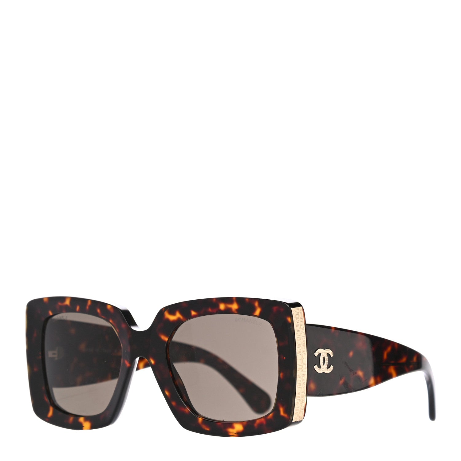 Chanel Acetate Rectangle Sunglasses 5435 Tortoise 1 of 7
