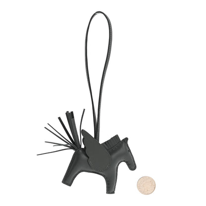 Hermes Milo Lambskin Grigri Rodeo Pegase Horse Bag Charm PM Vert Mangrove 2 of 5