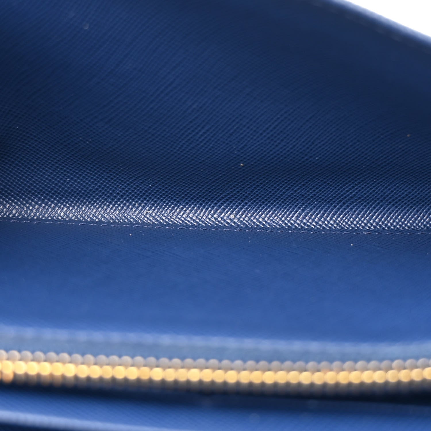 Prada Saffiano Metal Oro Chain Wallet Bleuette 5 of 12