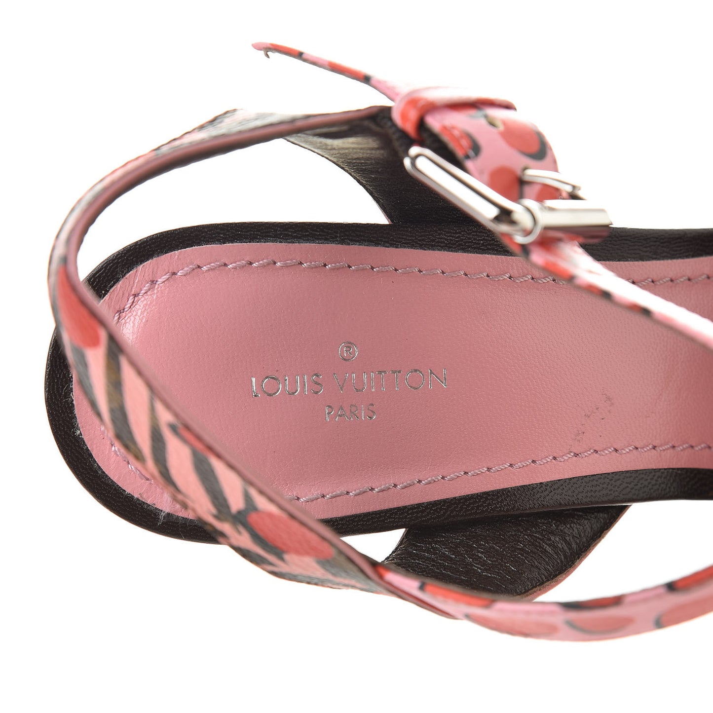 Monogram Jungle Dots Espadrille Wedge Sandal 37 Sugar Pink Poppy