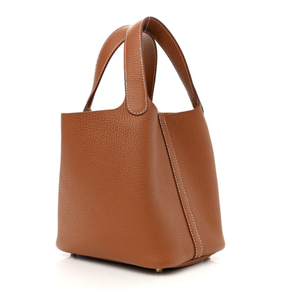 Hermes Taurillon Clemence Picotin Lock 18 PM Gold 3 of 11