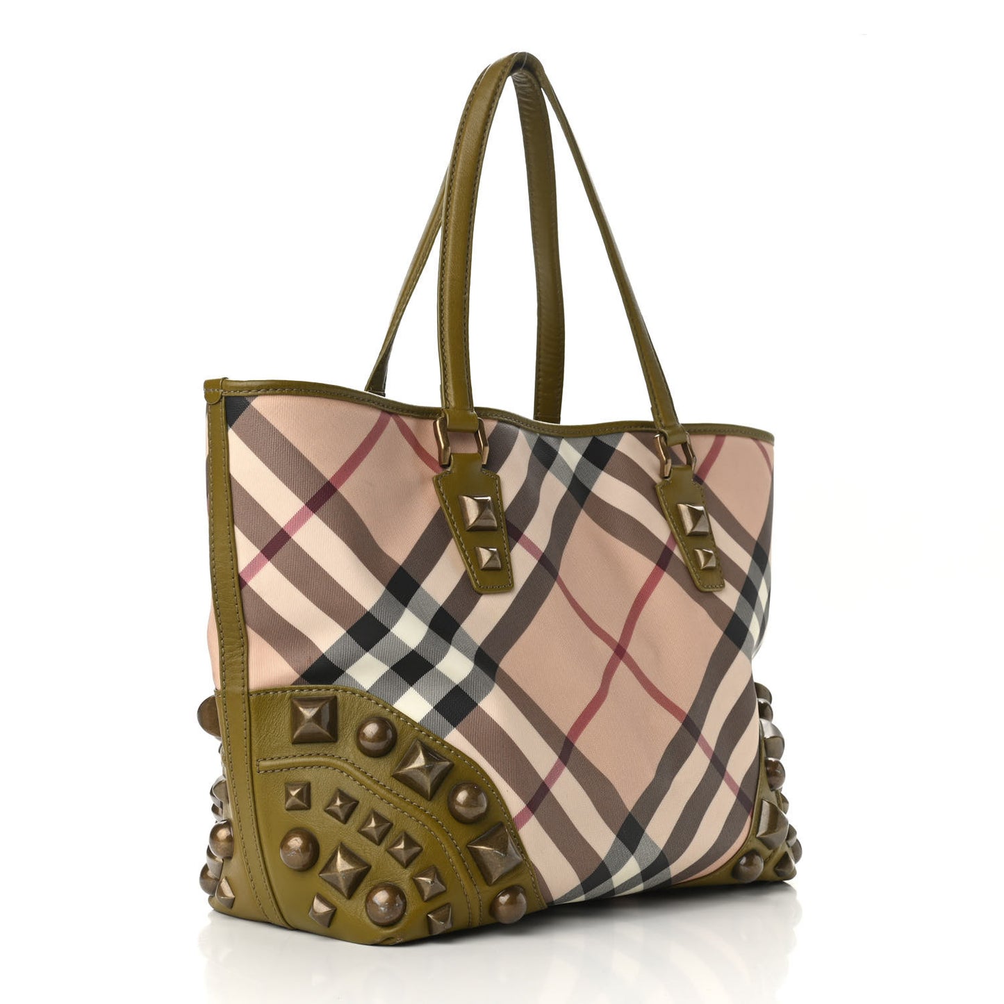 Nova Check Mega Stud Nickie Tote Green