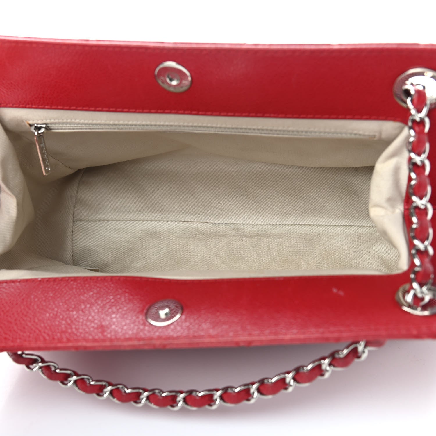 Chanel Caviar Quilted Timeless CC Shopping Tote Red 5 of 12