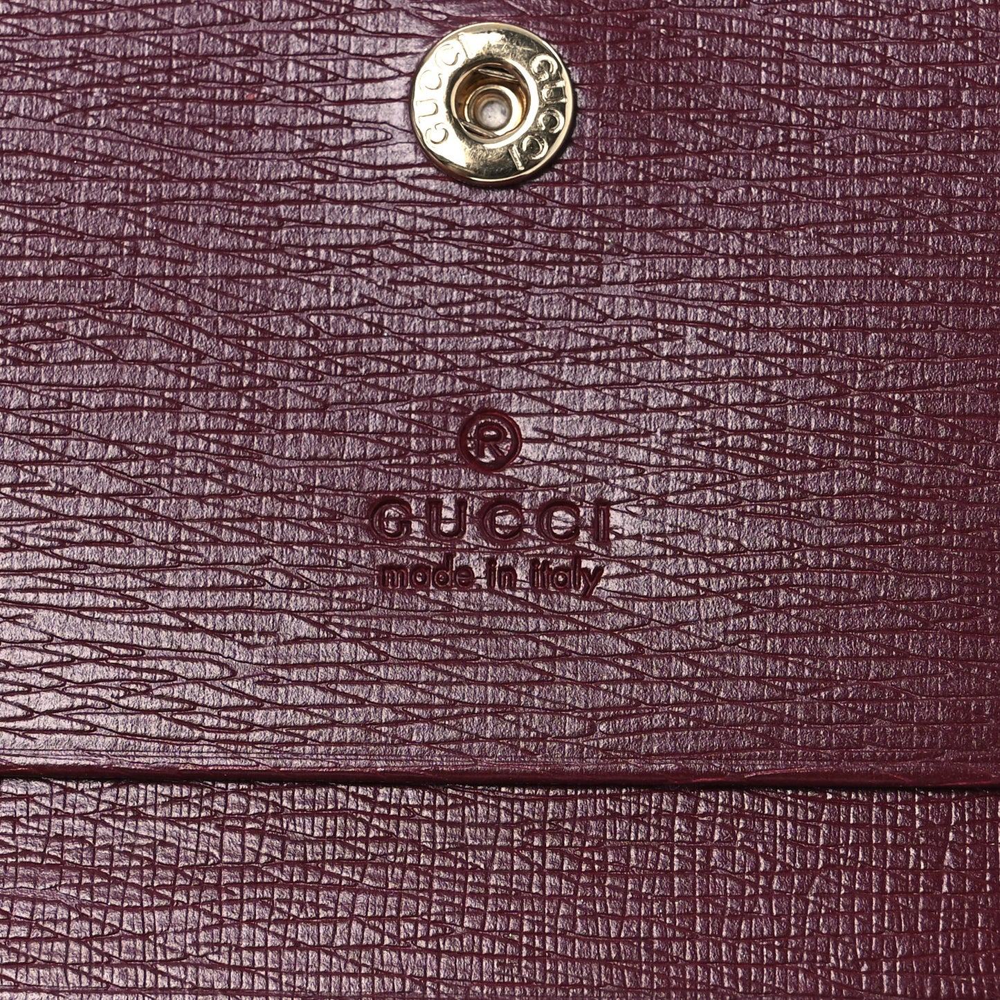 Textured Calfskin Script Logo Mini Wallet Rosso Ancora