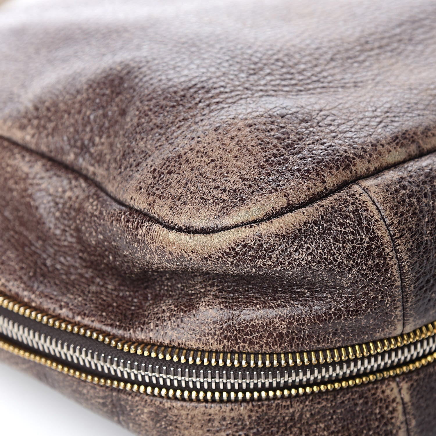 Prada Cervo Zippers Hobo Brown 11 of 15