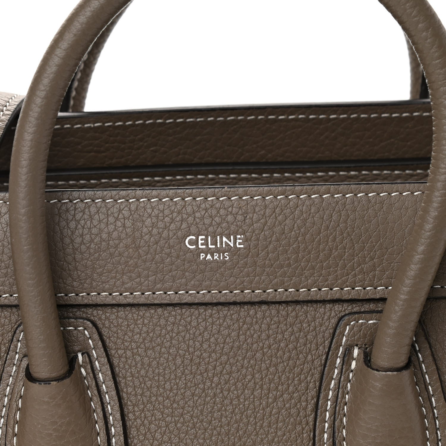 Celine Drummed Calfskin Nano Luggage Souris 8 of 10
