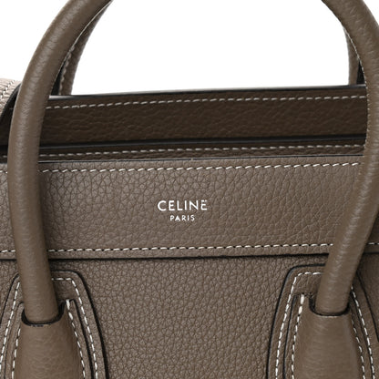 Celine Drummed Calfskin Nano Luggage Souris 8 of 10