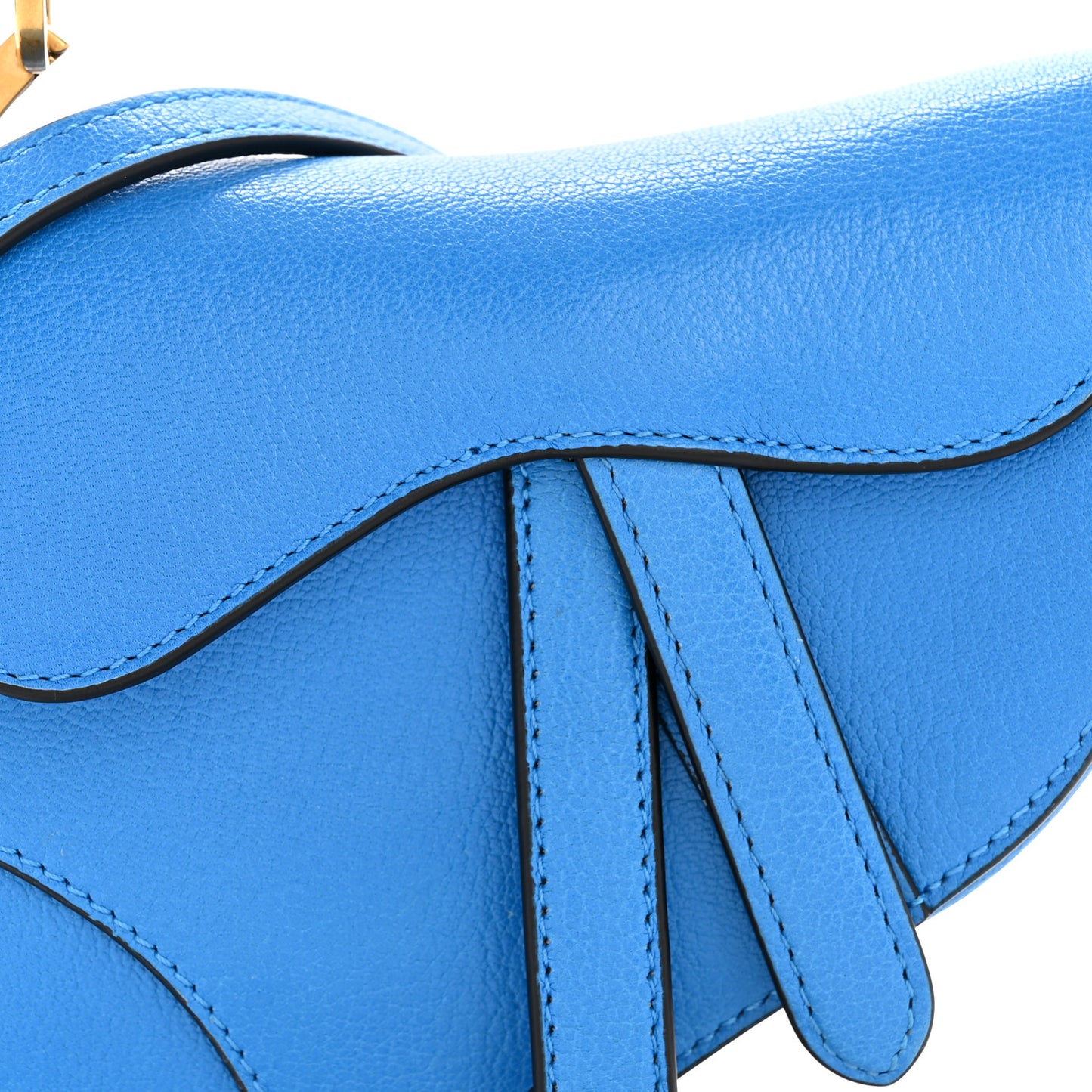 Goatskin Micro Saddle Bag With Strap Blue