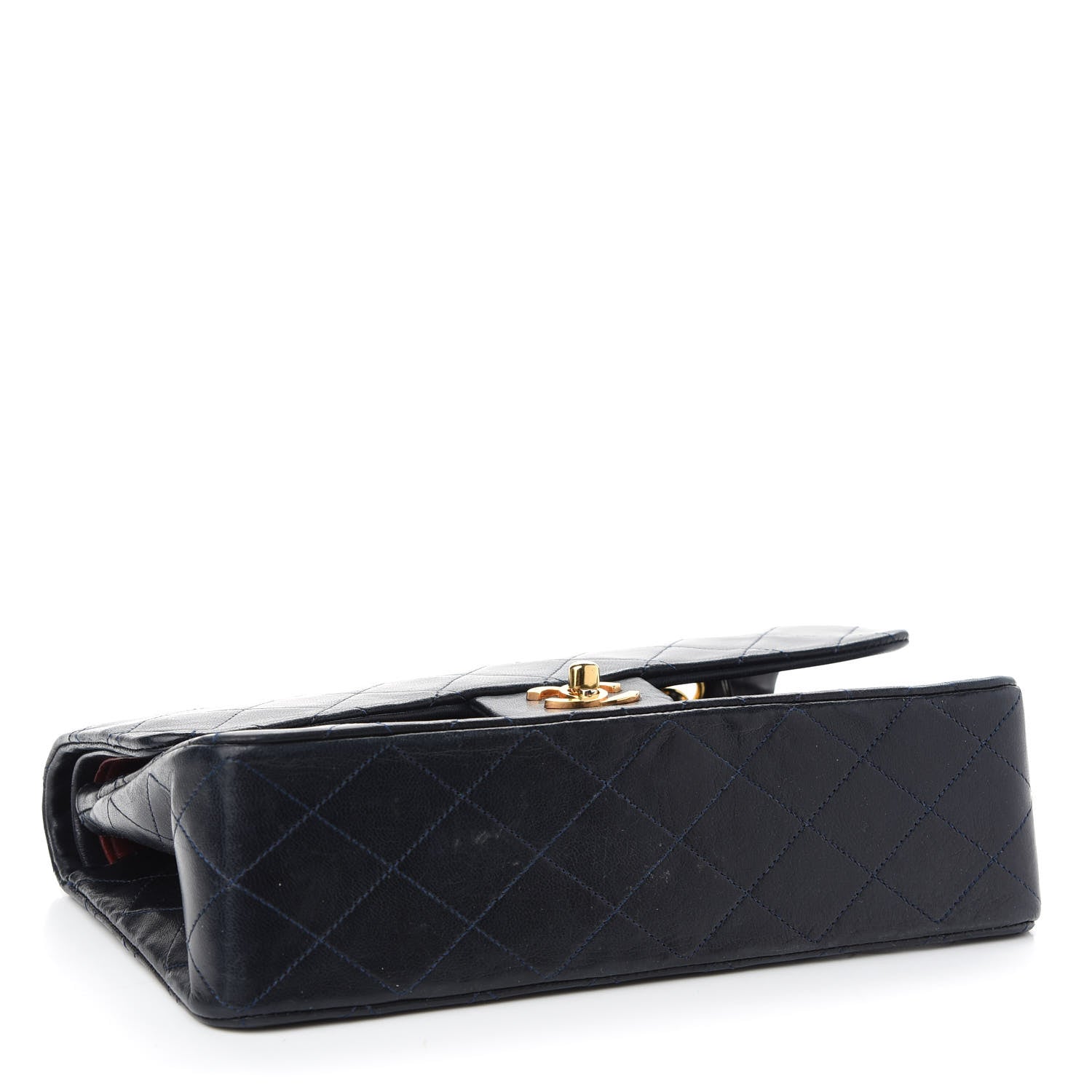 Chanel Lambskin Quilted Medium Double Flap Navy 3 of 15