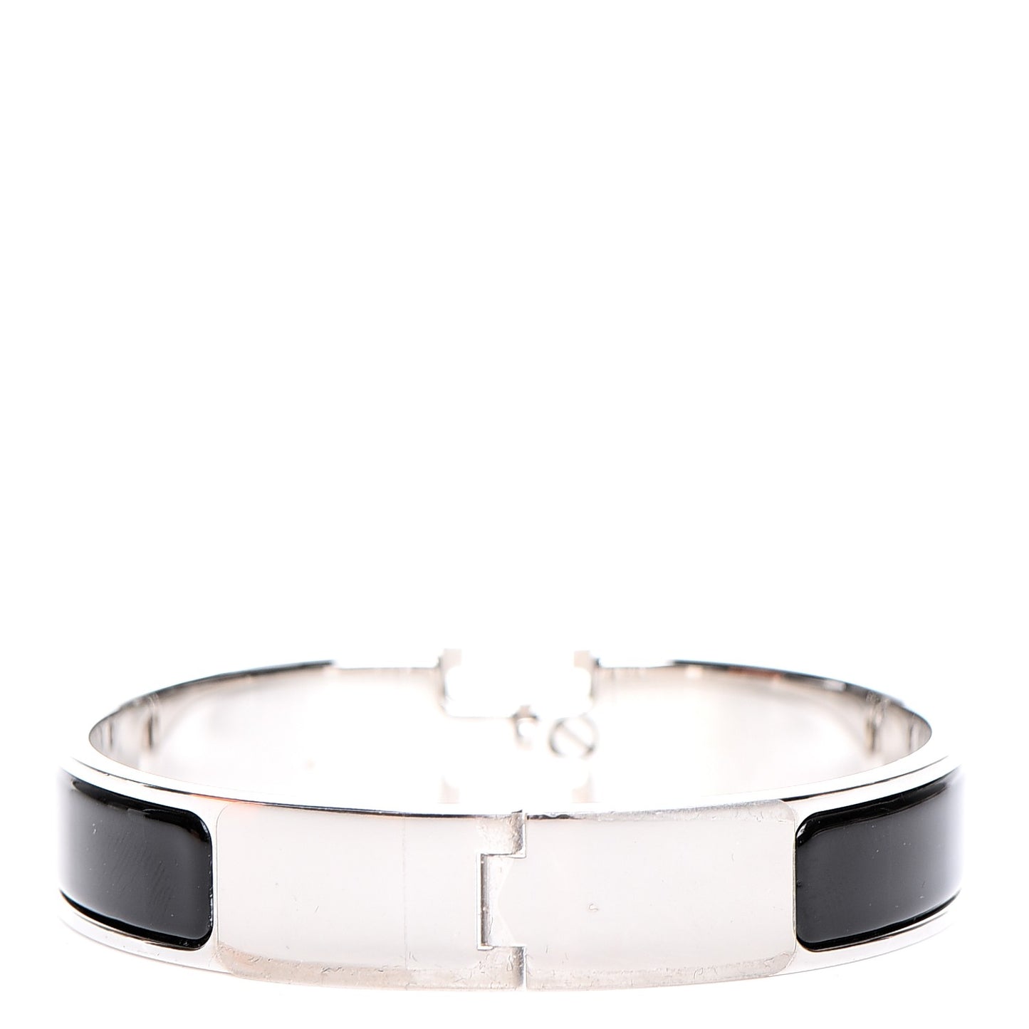 Enamel Narrow Clic Clac H Bracelet PM Black