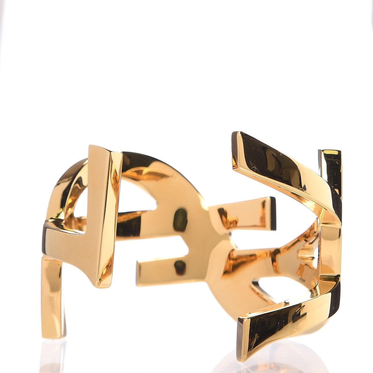 Brass Monogram Medium Cuff Bracelet Gold