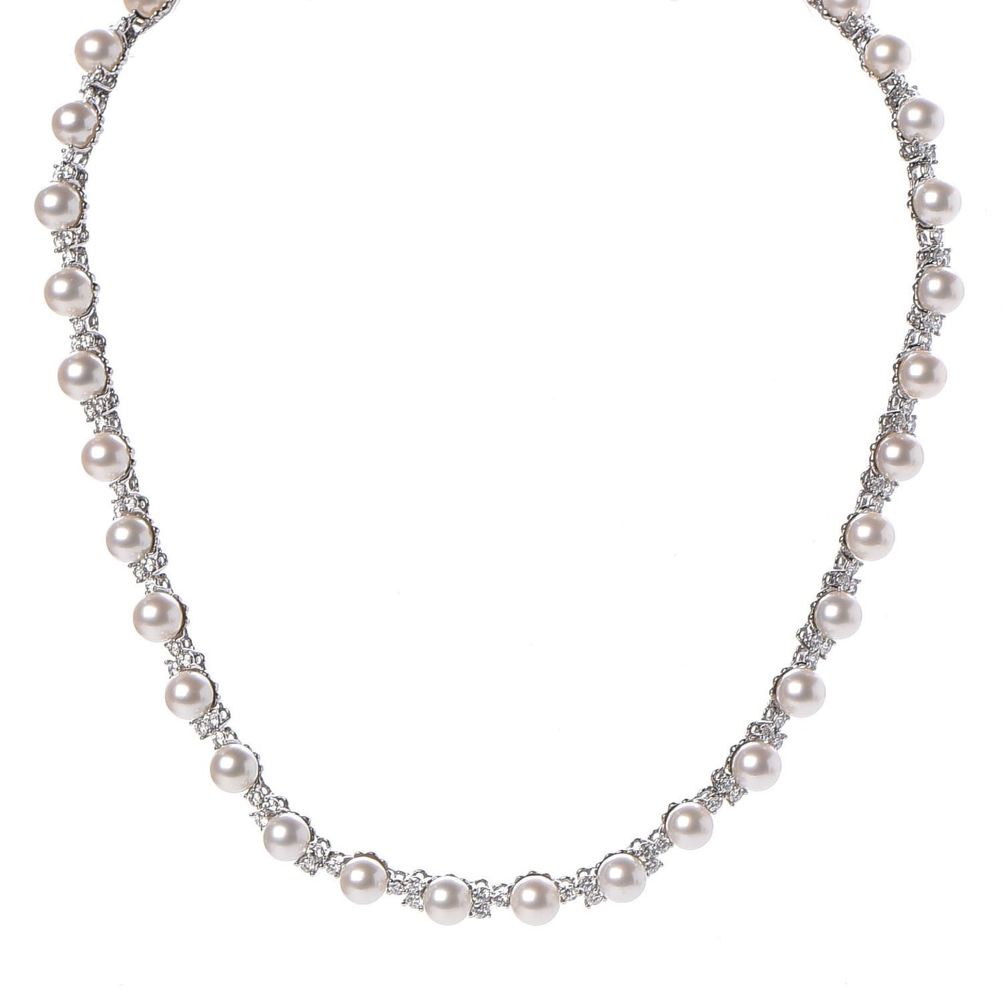 Platinum Diamond Akoya Pearl 6.5-7mm Aria Necklace