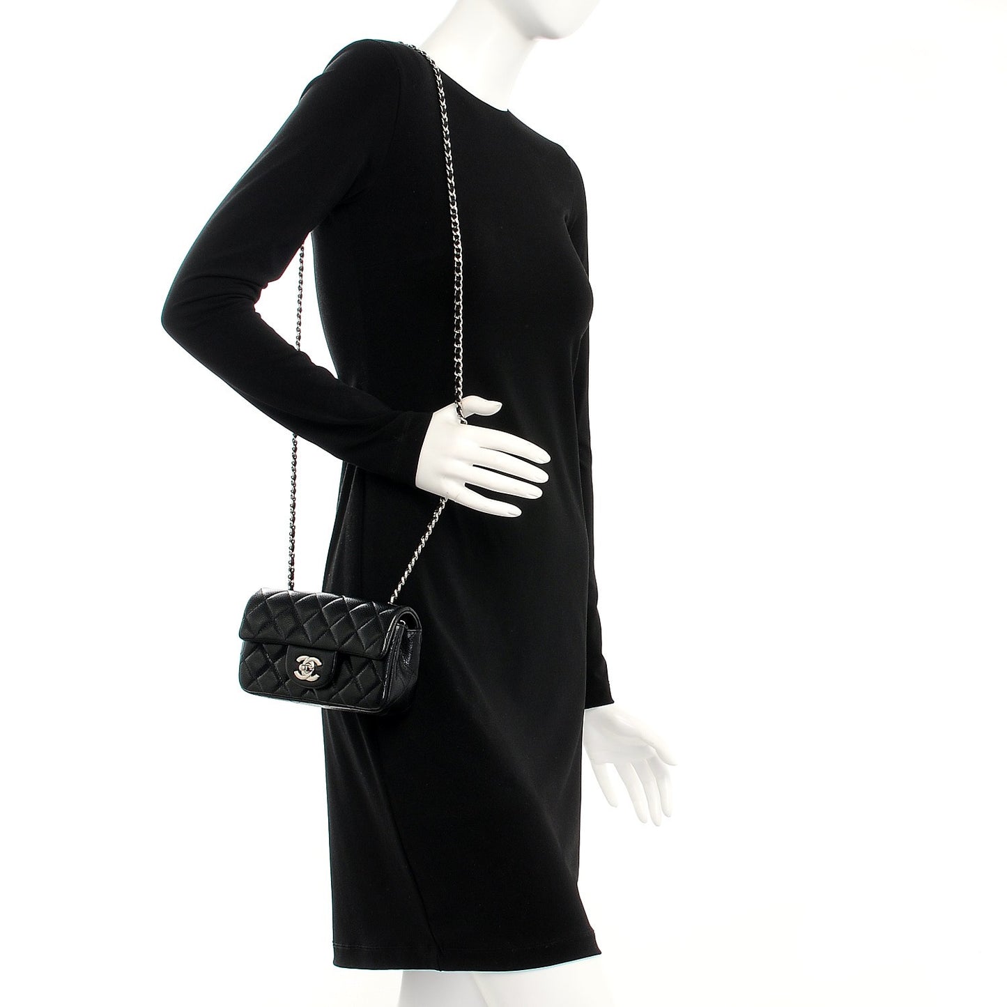 Caviar Quilted Extra Mini Flap Black