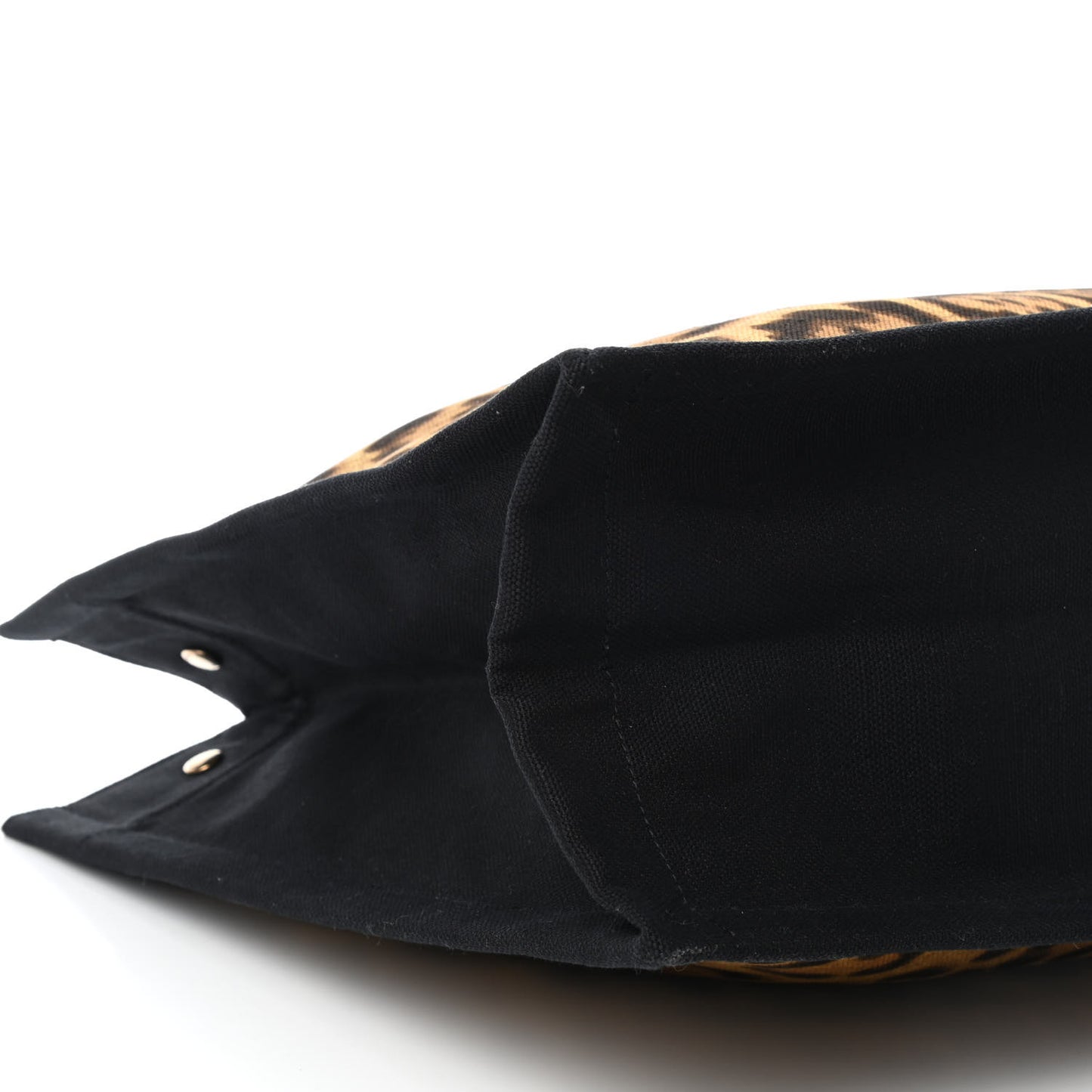 Canvas Calfskin Leopard Print Rive Gauche Noe Tote Natural Black