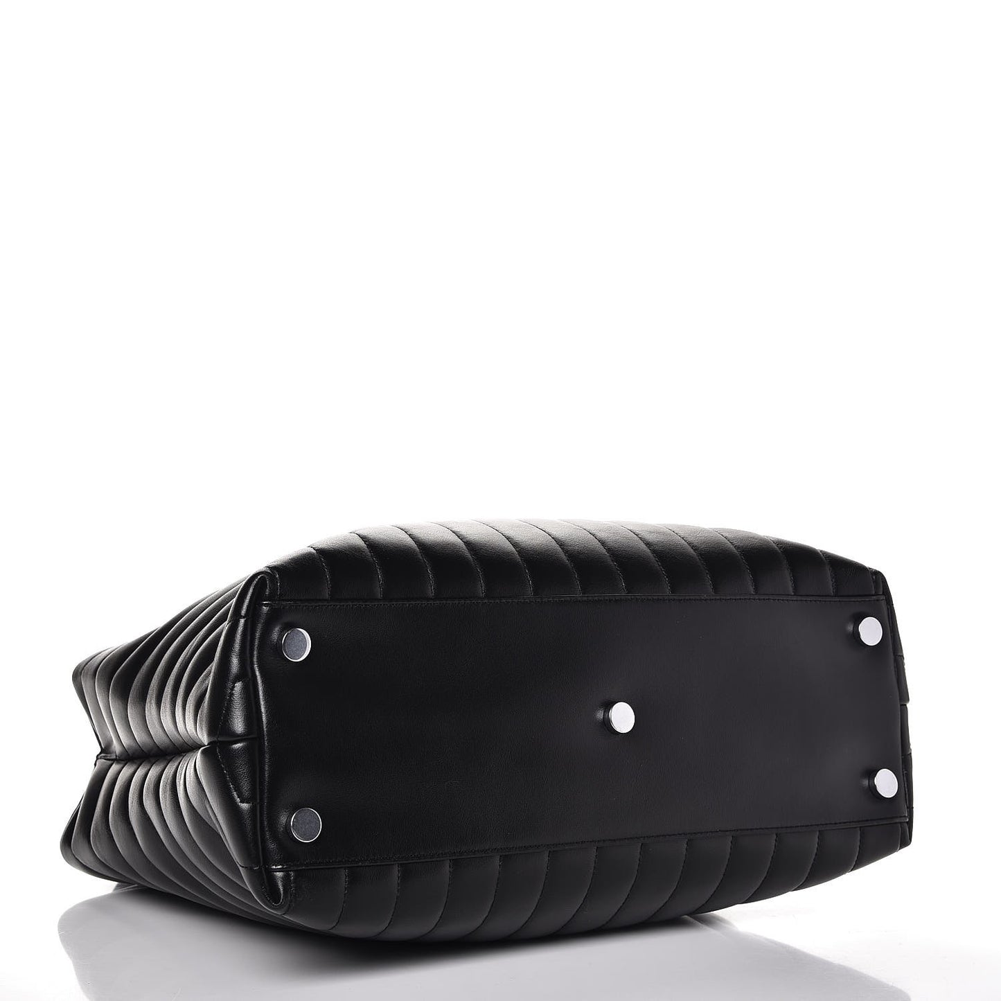Calfskin Y Quilted Monogram Large Loulou Shopper Black