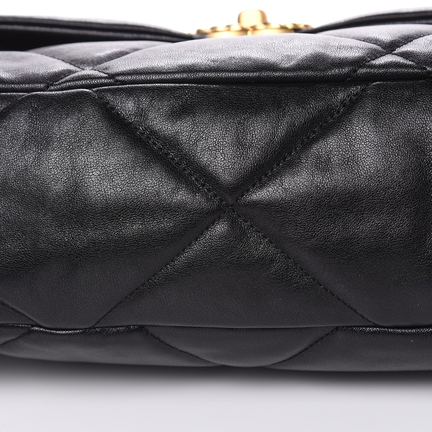 Lambskin Quilted Large 19 Flap Black