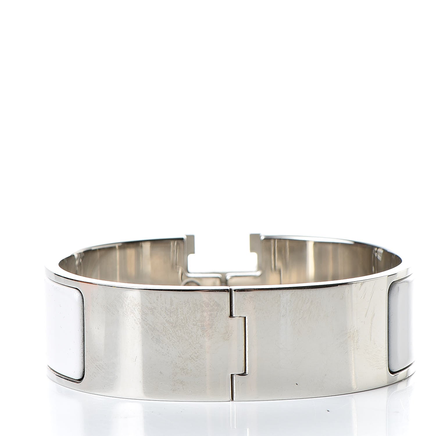 Hermes Enamel Wide Clic Clac H Bracelet GM White 3 of 6