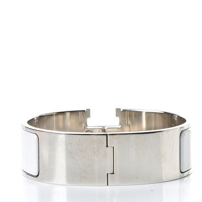 Hermes Enamel Wide Clic Clac H Bracelet GM White 3 of 6
