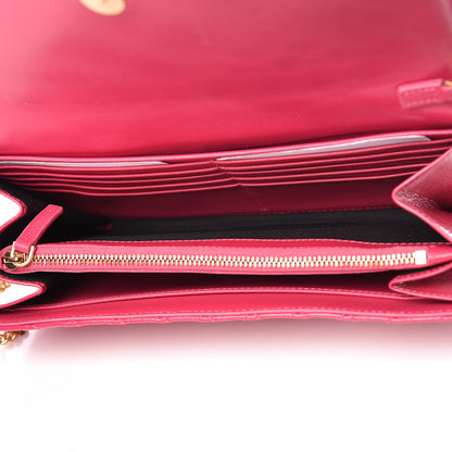 Versace Patent Nappa Icon Quilted Wallet On Chain Crossbody Fuchsia 5 of 9
